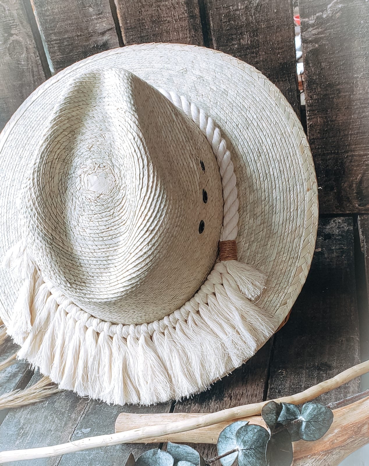 Sombrero Macrame Natur - S01
