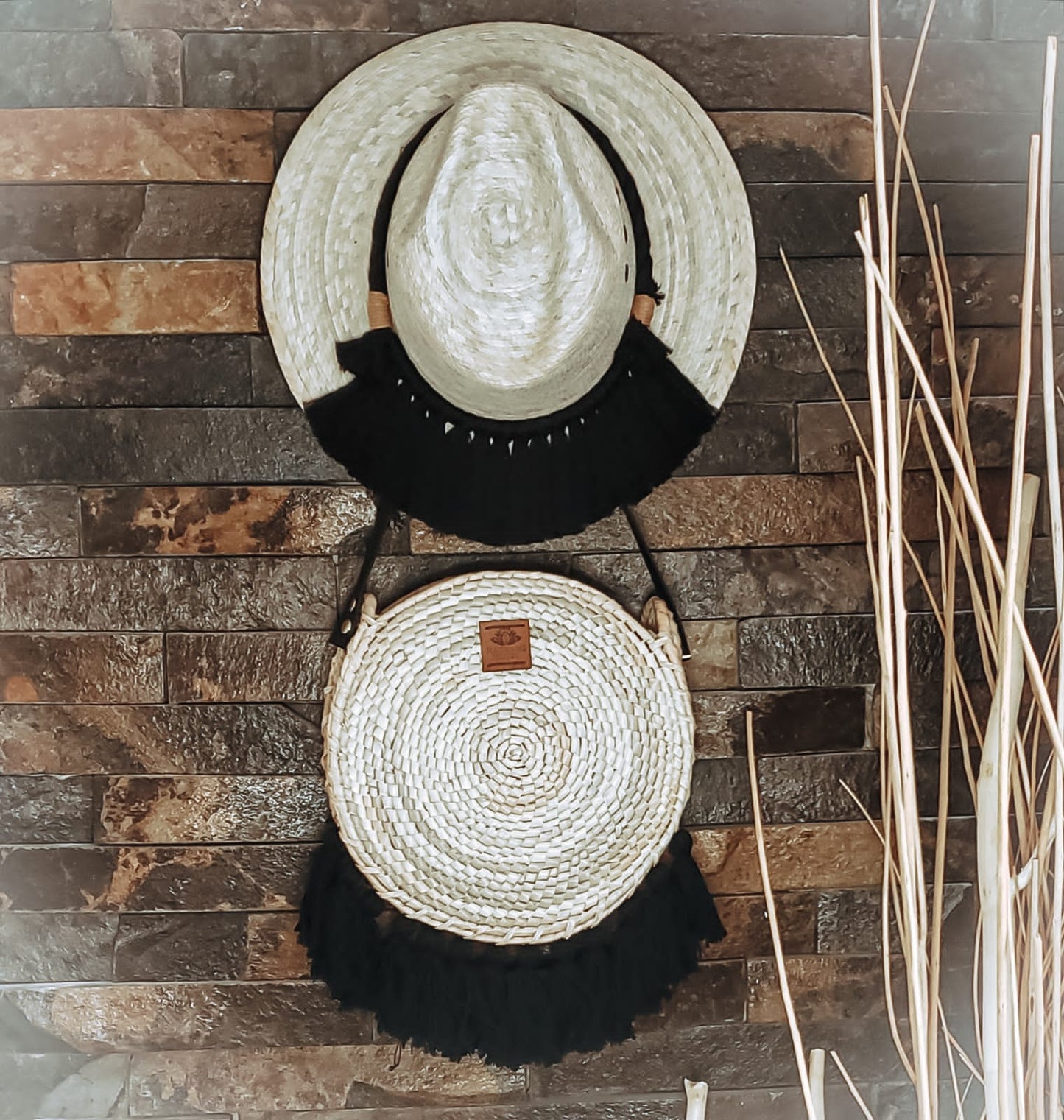 Sombrero Macrame Black - S02