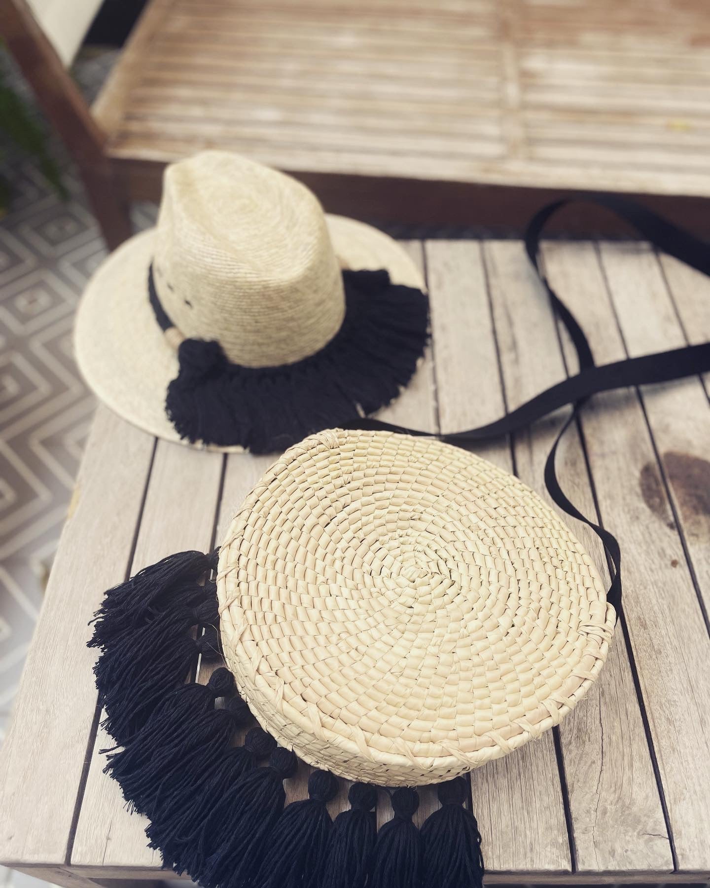 Sombrero Macrame Black - S02